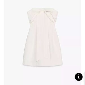 Zara Bow Cream Strapless Dress
